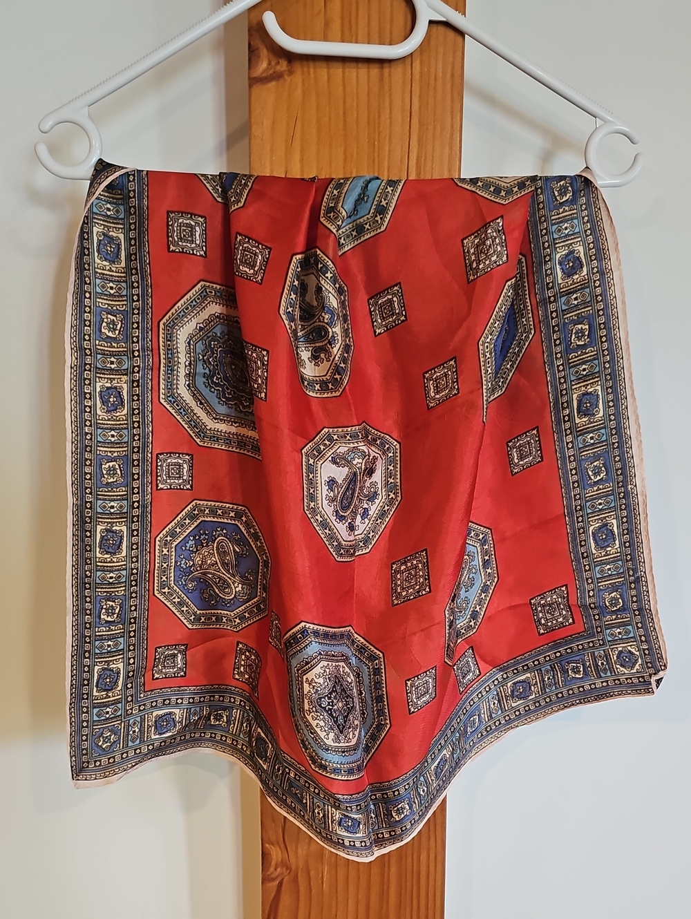 Red and Blue Paisley Square
